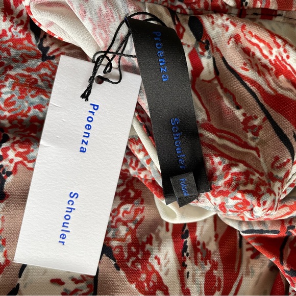 PROENZA Schouler NWT Swirl Print Jersey Turtleneck Top in Red Multi M - Picture 8 of 16